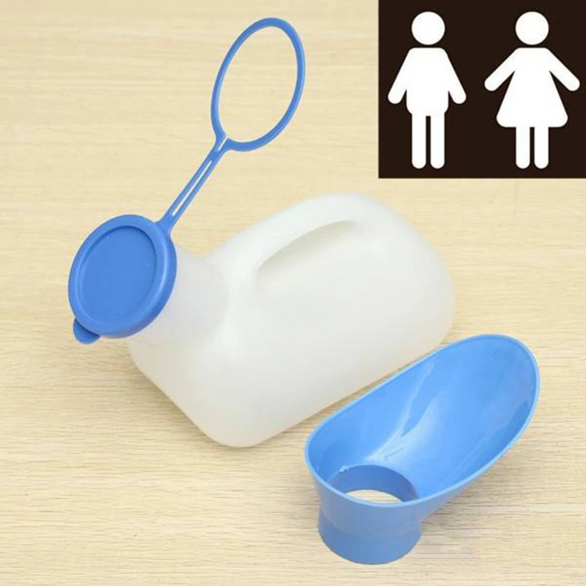 Ipree™ 1000Ml Female Male Portable Mobile Urinal Mini Plastic Toilet with Cover Travel Camping