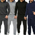 New Mens Pullover Tracksuit Hoodie Jogging Bottoms Set Stretch Sweater Jogger