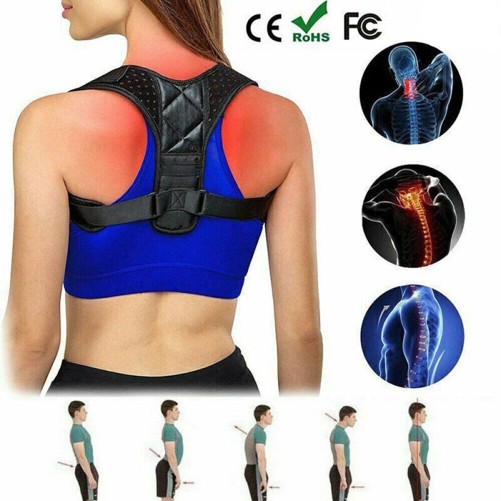 Posture Corrector Back Support Lumbar Shoulder Body Brace Wellness Support Belt