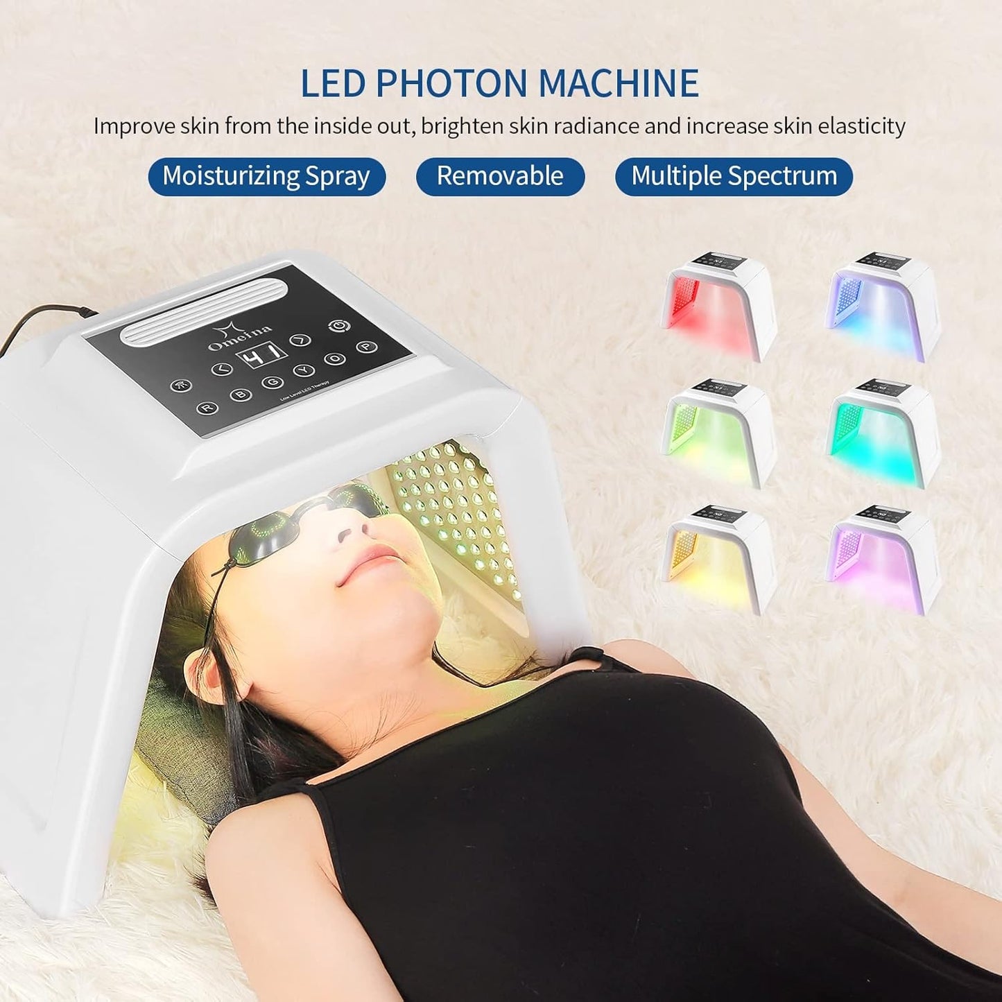 Red Light Therapy Lamp with Nano Spray,6 Colors Led Light Therapy Mask,Pdt Machine,Led Face Light Therapy Mask,178Pcs Leds,Anti-Anging,Rejuvenation,Firming,Smooth Wrinkle,Skin Brighten