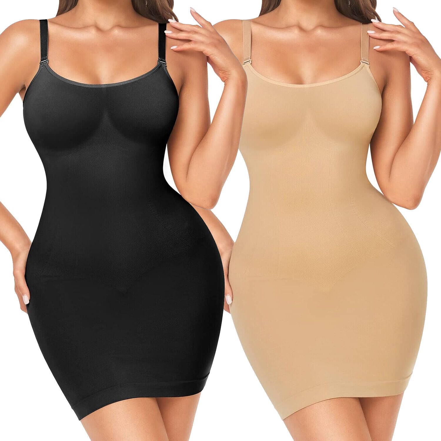 Women Dress Slips Body Shaper Full Slip Shapewear Tummy Control under Dresses