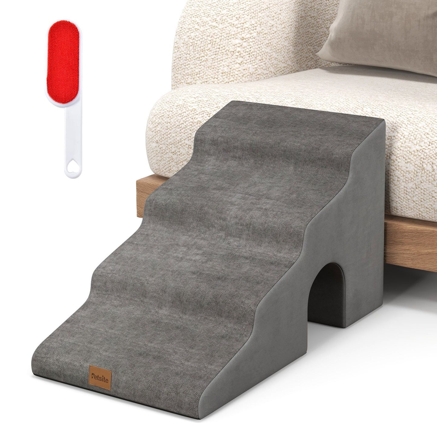 4-Tier High Density Foam Dog Ramps for High Beds and Couches