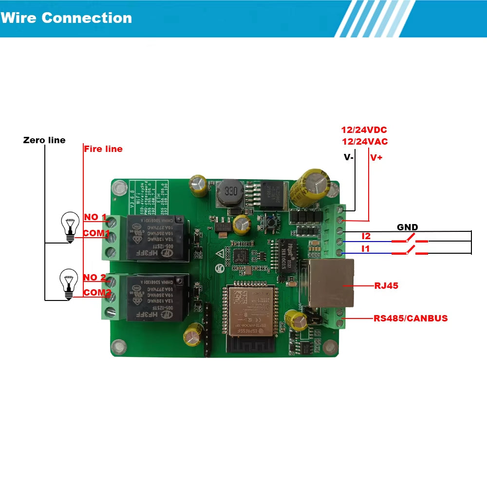 Ethernet Relay Module MQTT Modbus Wifi CAN RS485 TCP Digital Input Web Access Control Board Coap